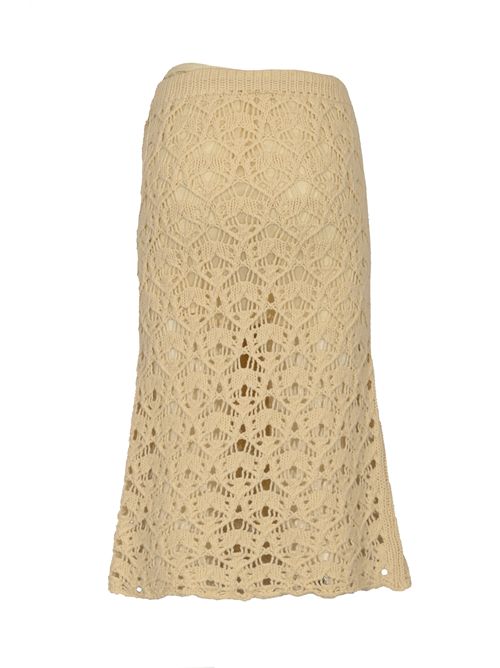 Gonna Keira in lana infeltrita effetto pizzo Liviana Conti | L5WA75A10-2